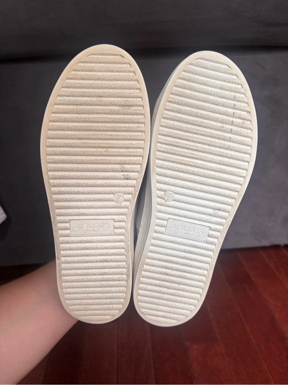 J/Slides NYC Platform Leather Top Sneakers in Light Taupe
